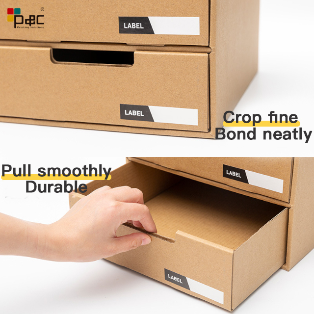 P&C - Kraft Flat Box File Rack 3 Layer 3 Draw Box Sliding Storage Drawer Packaging Box Paper display and storage box