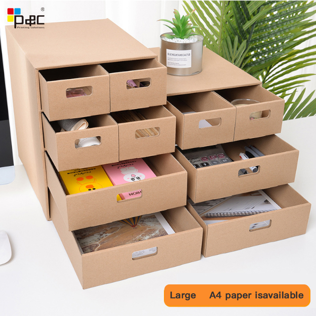 Box packaging Cpmpany Storage box kraft paper corrugated paper box Custom Logo Collapsible Document Files Box