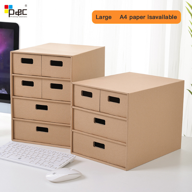 Box packaging Cpmpany Storage box kraft paper corrugated paper box Custom Logo Collapsible Document Files Box