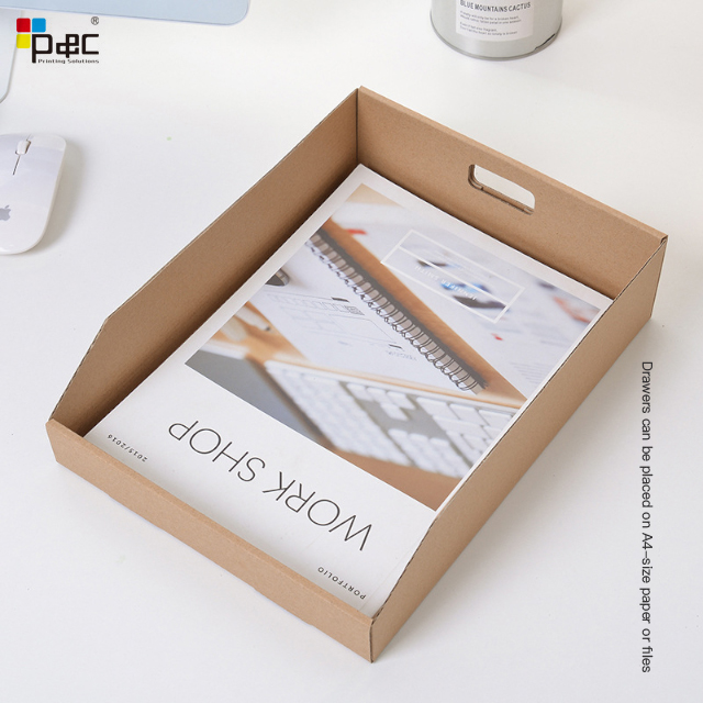 Box packaging Cpmpany Storage box kraft paper corrugated paper box Custom Logo Collapsible Document Files Box