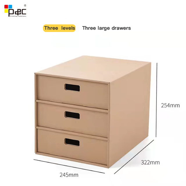 Box packaging Cpmpany Storage box kraft paper corrugated paper box Custom Logo Collapsible Document Files Box