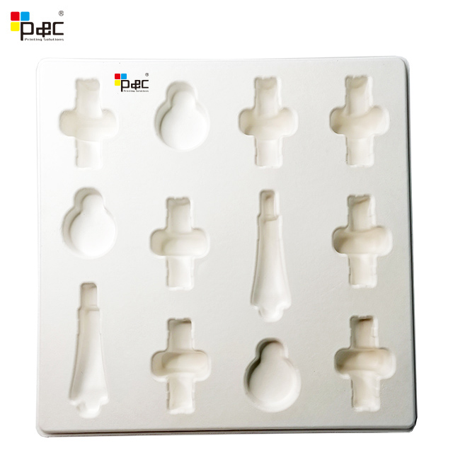 Wholesale packaging tray Customized 1.0mm T Paper Pulp Blister Trays Paper pulp Blister