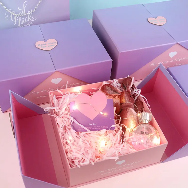 Hot sales colorful magnetic gift boxes supplier cosmetic luxury packaging paper boxes for souvenir