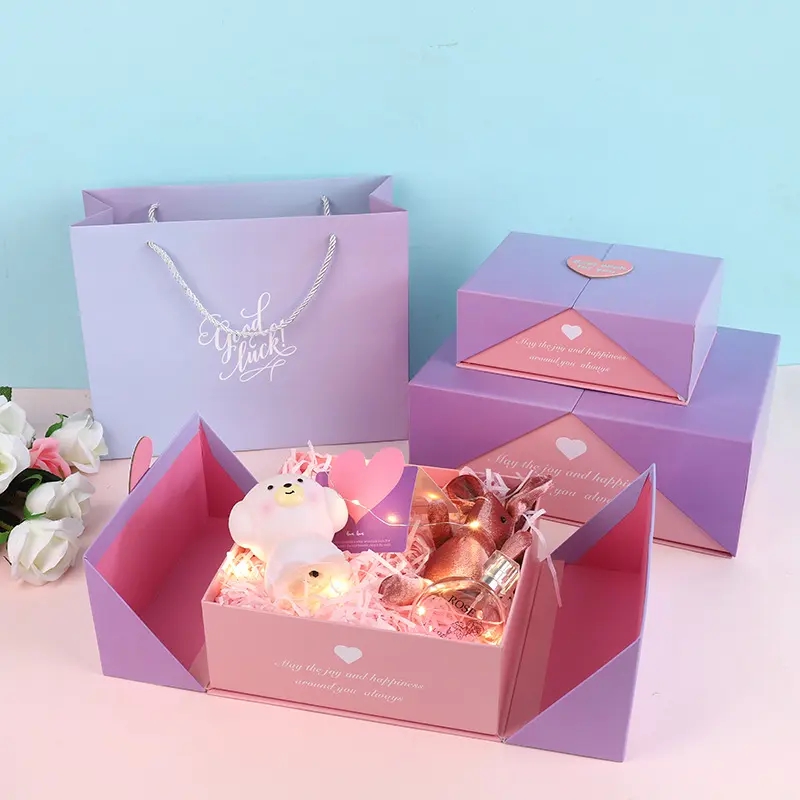 Hot sales colorful magnetic gift boxes supplier cosmetic luxury packaging paper boxes for souvenir