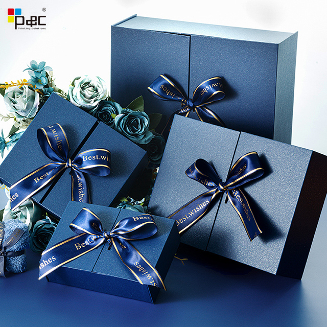Custom Logo Luxury Birthday gift box Two Door Open Box Packaging With Ribbon Watch Set Men Gift Box Jewelry Box