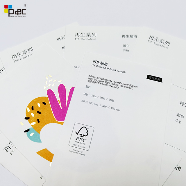 P&C - Paper Processing 176g/238g/308g/365g Offset Paper Recycled 100% Silk Smooth P&c Packaging paper / card