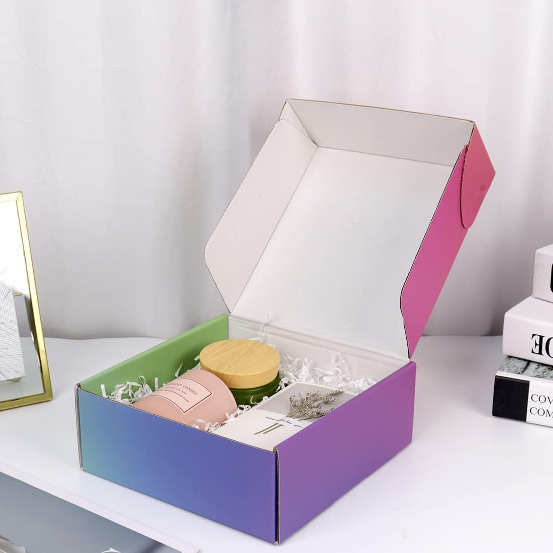 Custom Mailer Printed Pink Colorful Apparel Boxes Corrugated Mailer Box Shoes Clothes Box Packaging With Logo
