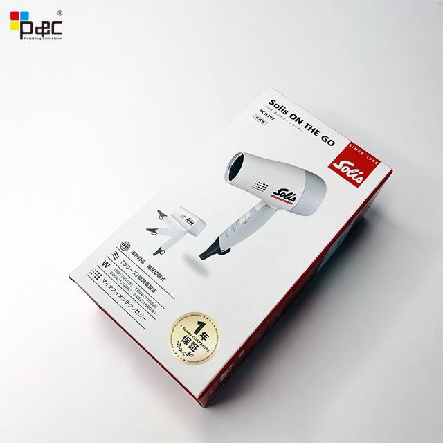 Hair dryer packaging box white corrugated box electronic products paper box supplier with custom logo
