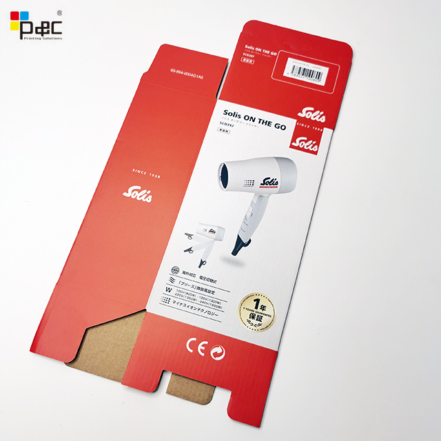 Hair dryer packaging box white corrugated box electronic products paper box supplier with custom logo