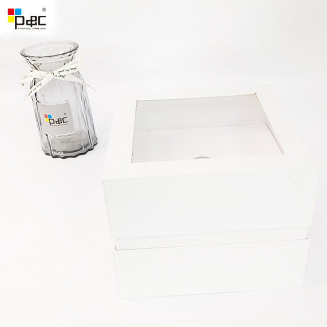P&C - High Quality Two-layer Durable Various Bridesmaid White Lid And Base Gift Box With Window For Wedding Box