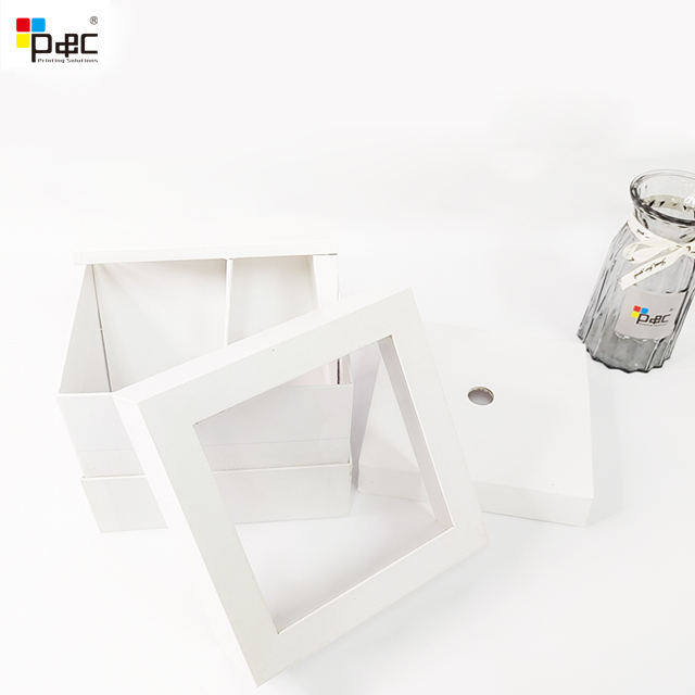 P&C - High Quality Two-layer Durable Various Bridesmaid White Lid And Base Gift Box With Window For Wedding Box