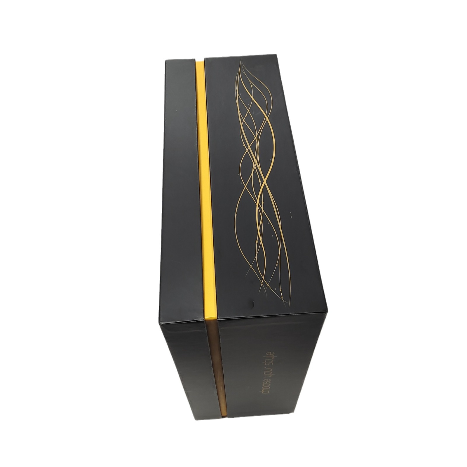 Luxury hair dryer packaging box black color rigid paper lid and base gift box with custom printing