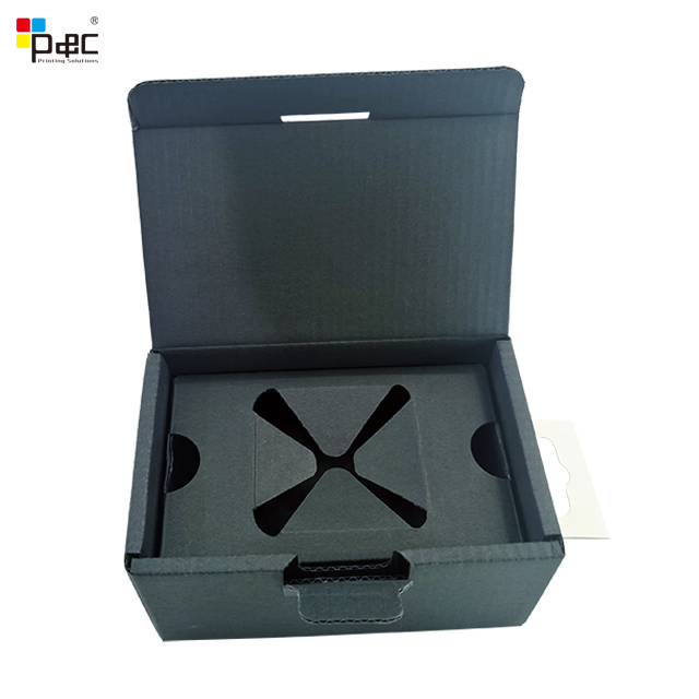 P&C - P&c Custom High Quality Paper Black Square Luxury Packaging Gift Box With Paper Handle Electronic Packaging Box