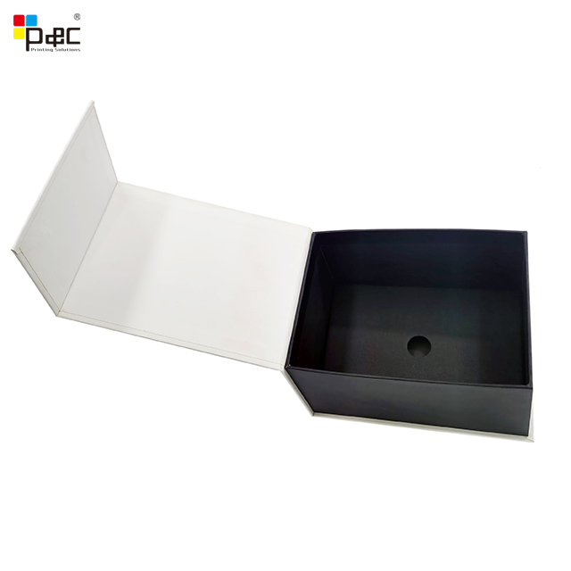 P&C - P&c Custom High Quality Paper Black Square Luxury Packaging Gift Box With Paper Handle Electronic Packaging Box