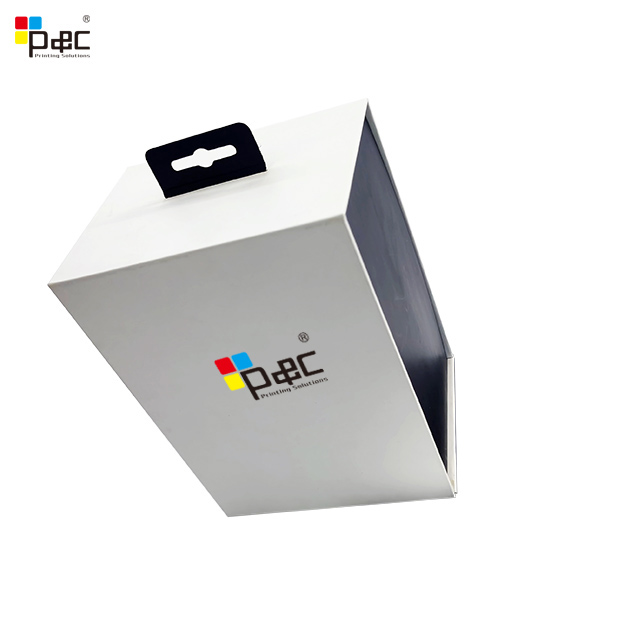P&C - P&c Custom High Quality Paper Black Square Luxury Packaging Gift Box With Paper Handle Electronic Packaging Box