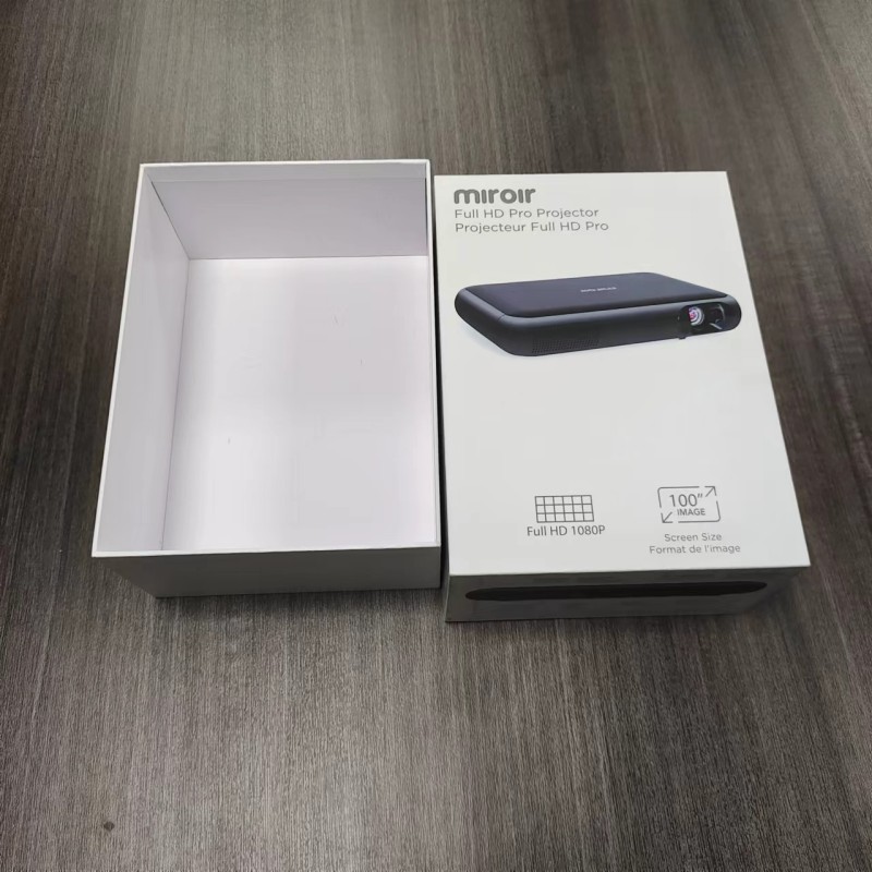 Factory price electronics packaging box customized white projector packing gift box lid and base box with custom logo