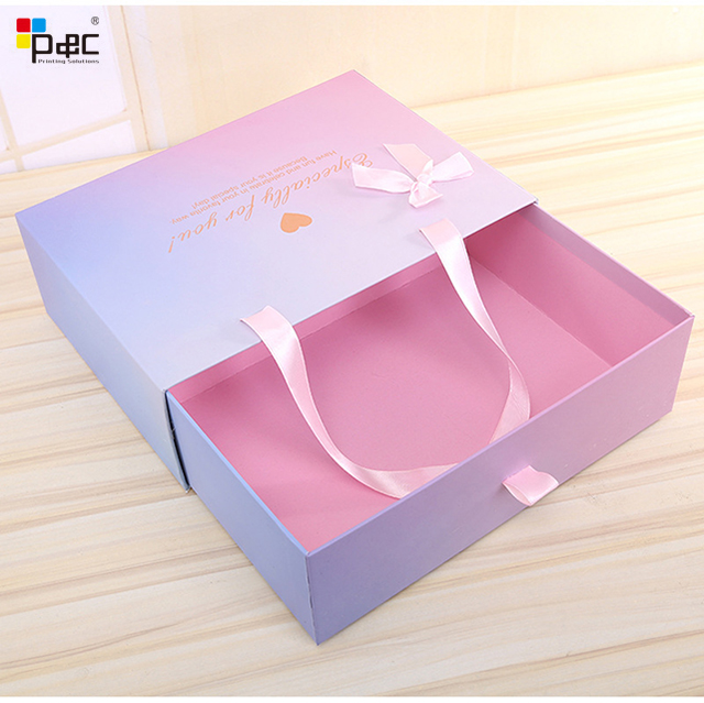 P&C - Wholesale Luxury Foil Stamping Boxes Packaging Gift Drawer Box Packaging Customized Cosmetic Packing Box