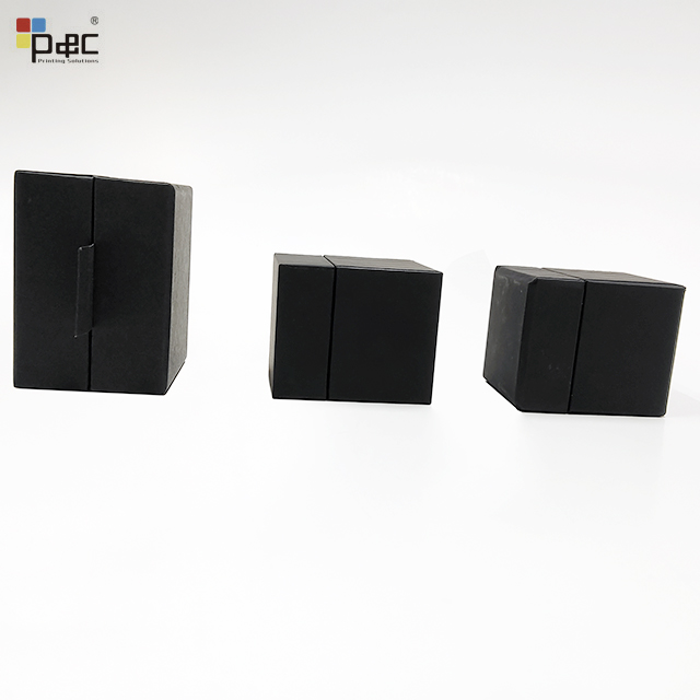 P&C - Black Boutique Jewelry Storage Box Ring Box With Velvety Lining For Wedding Gift Box