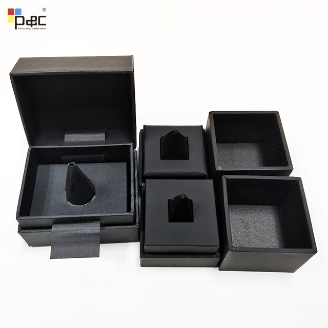 P&C - Black Boutique Jewelry Storage Box Ring Box With Velvety Lining For Wedding Gift Box