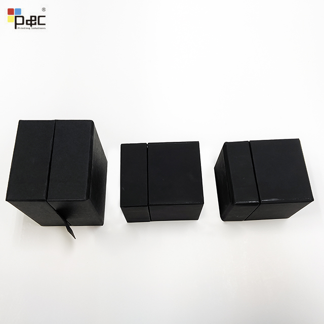 P&C - Black Boutique Jewelry Storage Box Ring Box With Velvety Lining For Wedding Gift Box