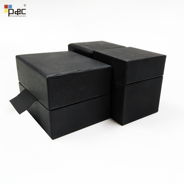 P&C - Black Boutique Jewelry Storage Box Ring Box With Velvety Lining For Wedding Gift Box