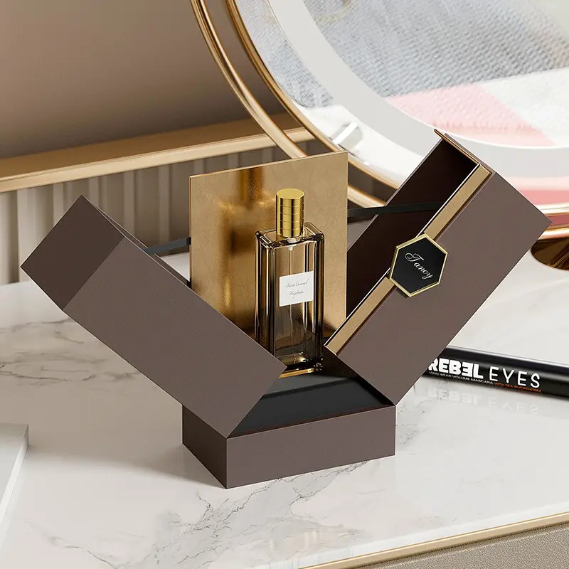 High-end perfume gift boxes supplier customized logo double door magnetic gift boxes for cosmetic