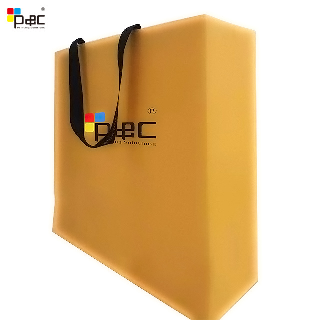 P&C - Promotional Various Durable Using Paper Custom Clothing Packaging Bags With Handle Ribbon Packaging paper bag