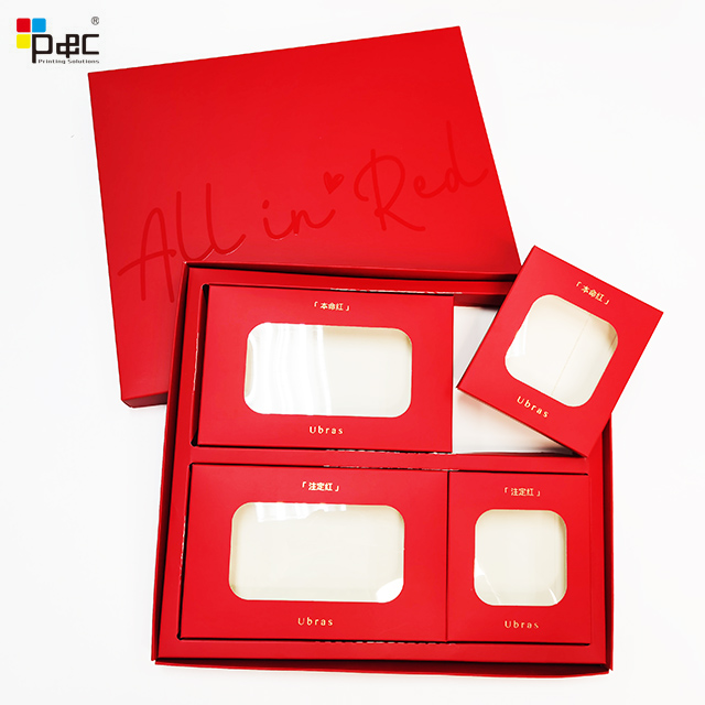 Factory Supply Gift Underwear Drawer Box Red Luxury Sliding Out Open Paper Packaging box for clothes