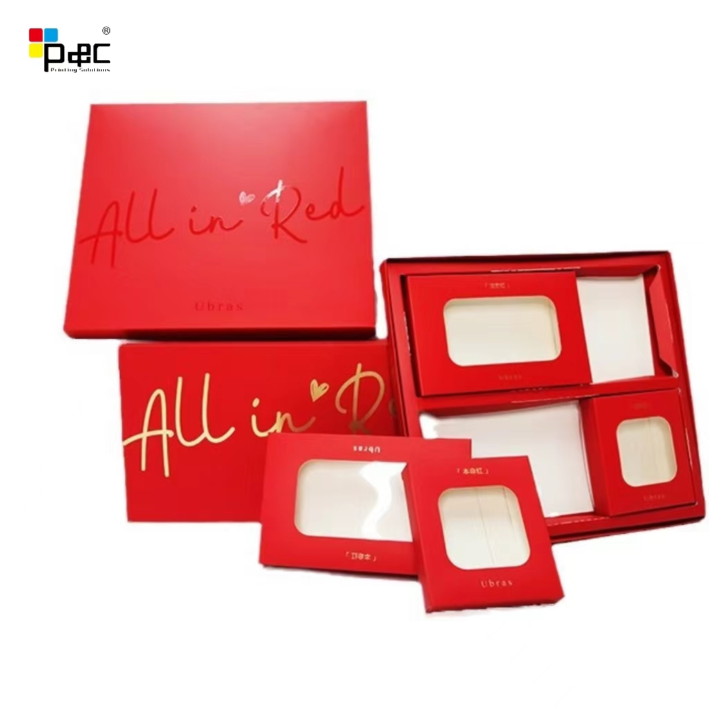 Factory Supply Gift Underwear Drawer Box Red Luxury Sliding Out Open Paper Packaging box for clothes