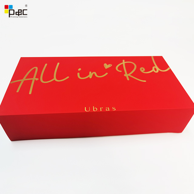 Factory Supply Gift Underwear Drawer Box Red Luxury Sliding Out Open Paper Packaging box for clothes