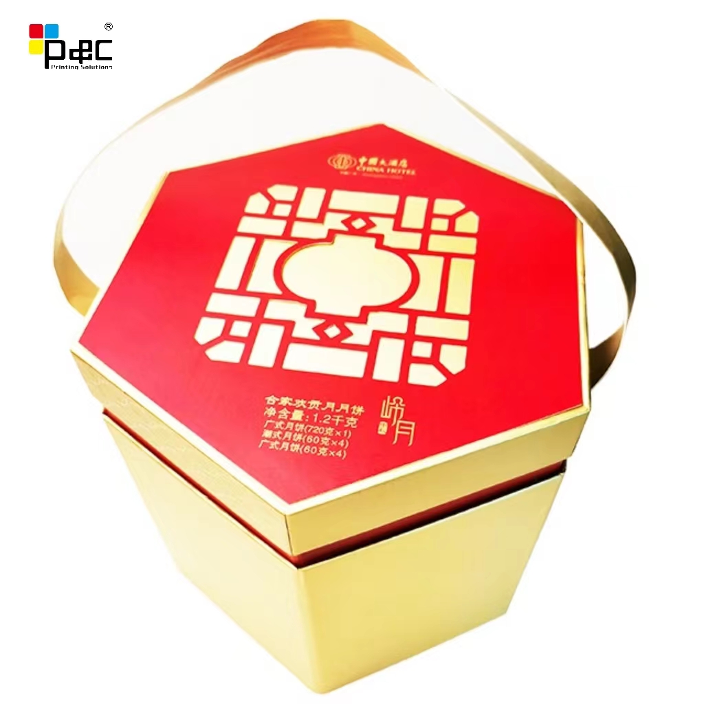P&C - Three-tier gift box Wholesale Hexagon Box Custom Mooncake food packing box paper box packaging box