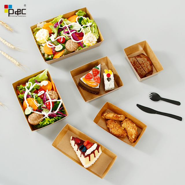 P&C - Kraft Paper Lunch Box Paper Takeaway Food Grade Paper French Fries Packaging Box food packing box