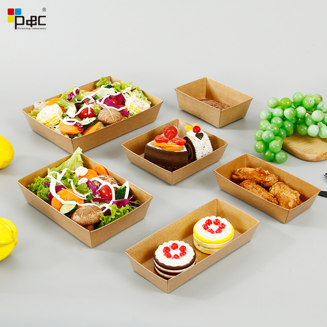 P&C - Kraft Paper Lunch Box Paper Takeaway Food Grade Paper French Fries Packaging Box food packing box
