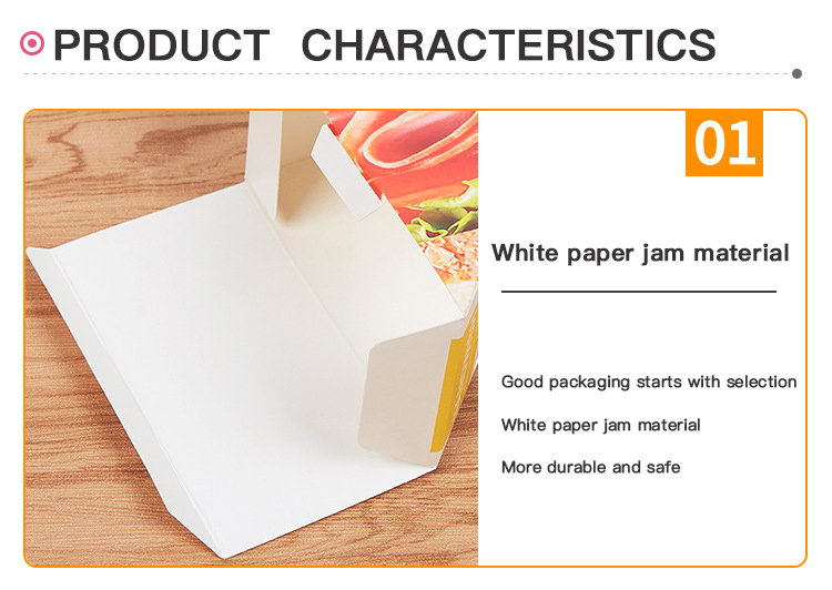 Hot Selling Sandwich Paper Box Kraft White Paper Lunch Box Custom Food Disposable Take Out Packing Box food packing box