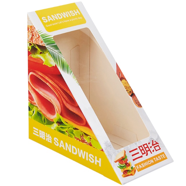 Hot Selling Sandwich Paper Box Kraft White Paper Lunch Box Custom Food Disposable Take Out Packing Box food packing box