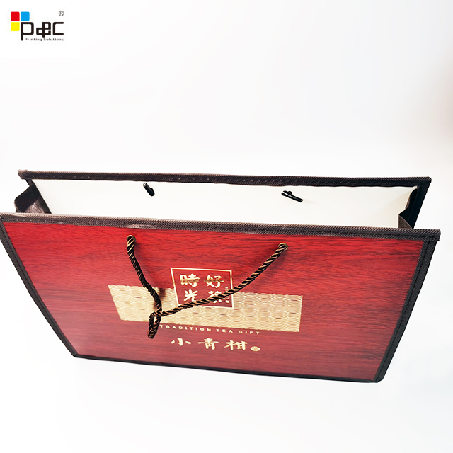 Wholesale Rectangular paper bag with Ribbon shopping bag Luxury Gift Packaging bag