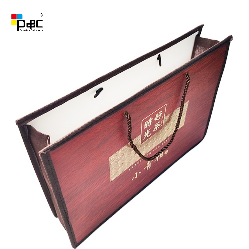 Wholesale Rectangular paper bag with Ribbon shopping bag Luxury Gift Packaging bag