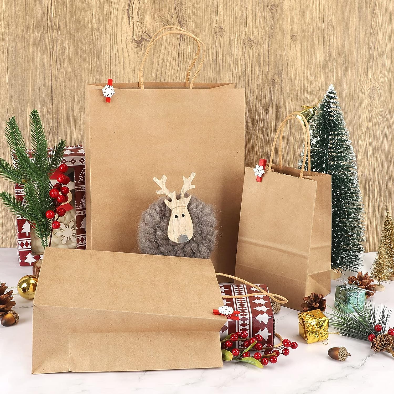Factory price wholesale kraft paper bag gift packaging carry bag eco-friendly kraft paper handle bag