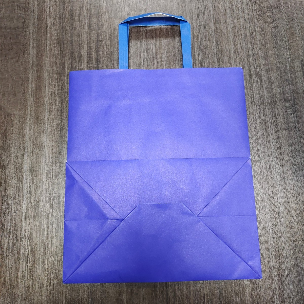 Eco-friendly kraft paper bag customized logo blue paper packaging handle bag for clothing or food